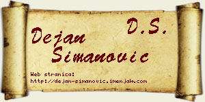 Dejan Simanović vizit kartica